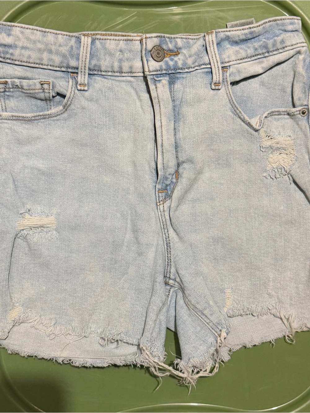 Old Navy Light Blue Distressed Denim Jean Shorts